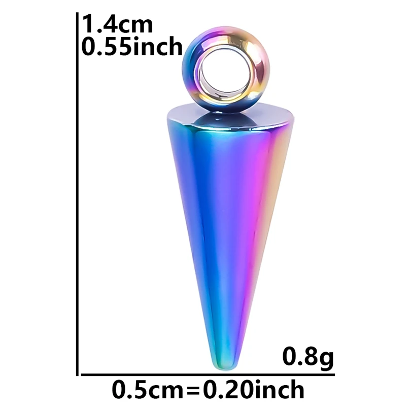 20 pz Mix Pendenti Cono A Punta Creazione di Gioielli Forniture Arcobaleno/Nero/Argento/Oro Colore Fascino In Acciaio Inox Bulk Orecchini FAI DA TE