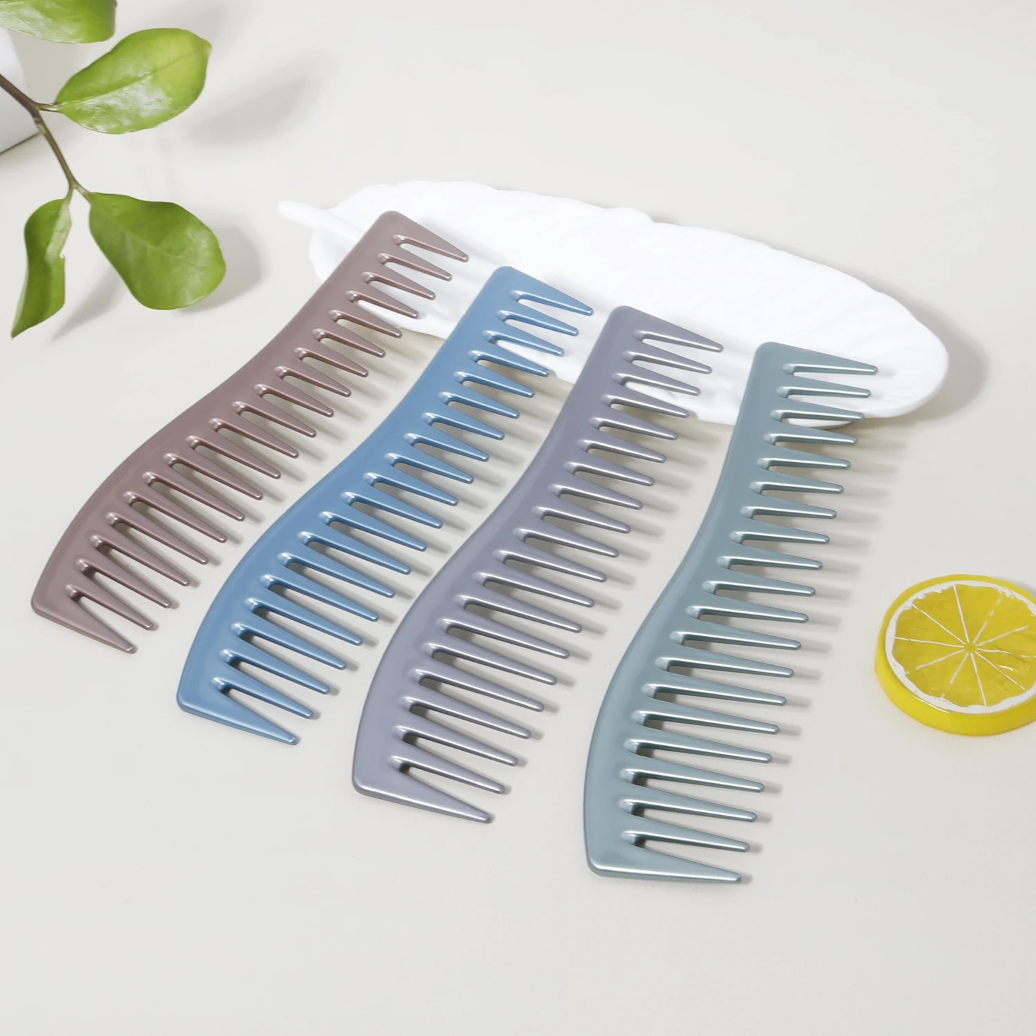 1 multifunctional arc-shaped wide tooth comb,ABS plastic handle,suitable for long curly and wet hair,Special for real hair wigs
