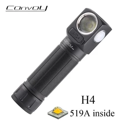 Convoy H4 HeadLamp 519A Led Flashlight Headlight 21700 Linterna Type-C Rechargeable Flash Light Fishing Torch Head Lamp Latarka