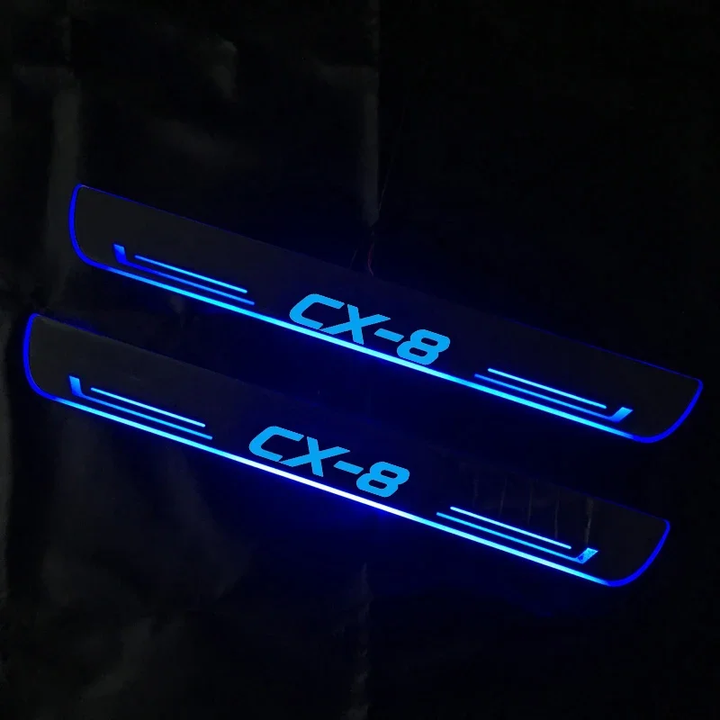 USB Power Acrylic Moving LED Welcome Pedal Car Door Stepping Light for CX8 Logo C30 CX-3 CX-4 CX-5 CX-7 CX-8 CX 8 M3 M6 MS