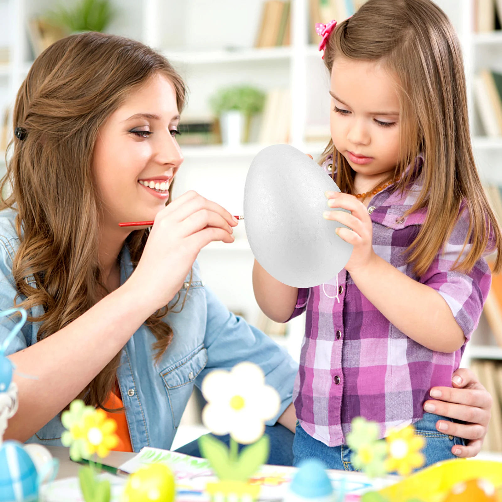 

2pcs Foam White 20Cm Smooth Polystyrene Craft Shapes For Diy Painting Easter Decoration Montessori Educational Polystyrene