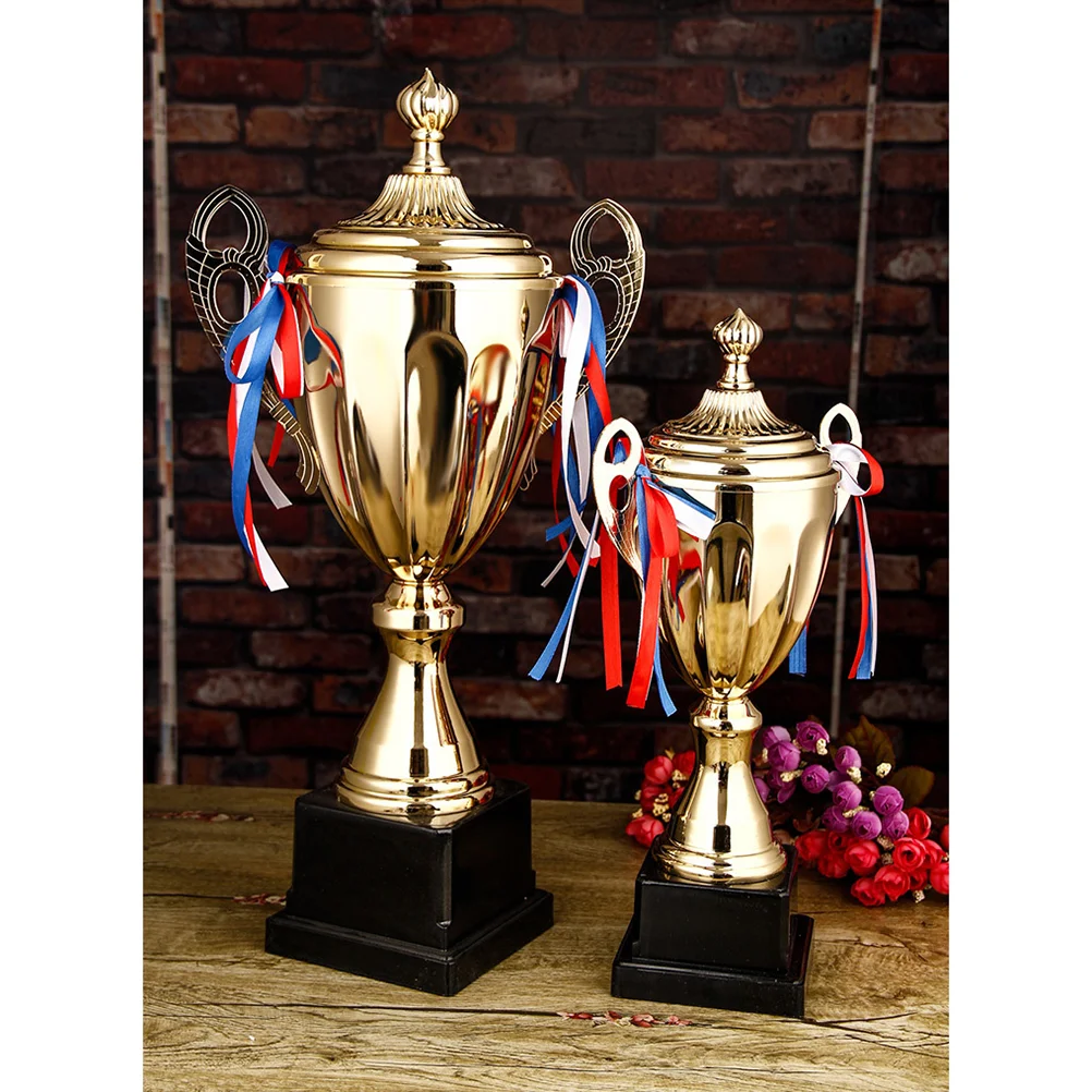 

1PC Sports Match Trophy Metal Trophy School Tournament Honor Trophy for Competition Ceremony (34cm)