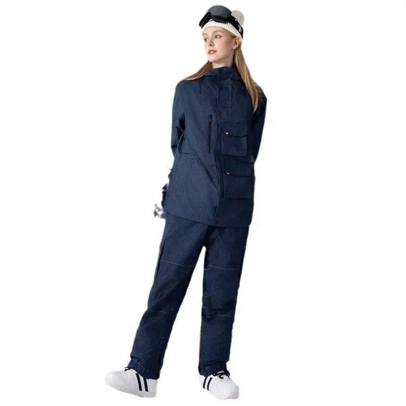 مجموعة بدلة تزلج ملابس العمل مع سقف Windp مقاوم للماء Wa rm Breathabl e تزلج النمل لكل من الرجال والنساء OT4