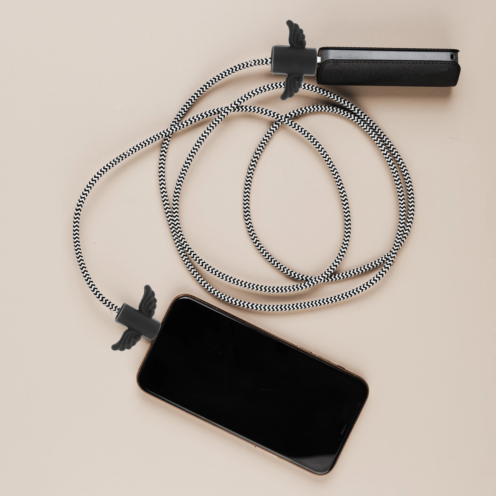 

2PCS Data Protective Sleeve Charging Cable Saver Saver USB Wire Protector Cord Line Durable Wing Design