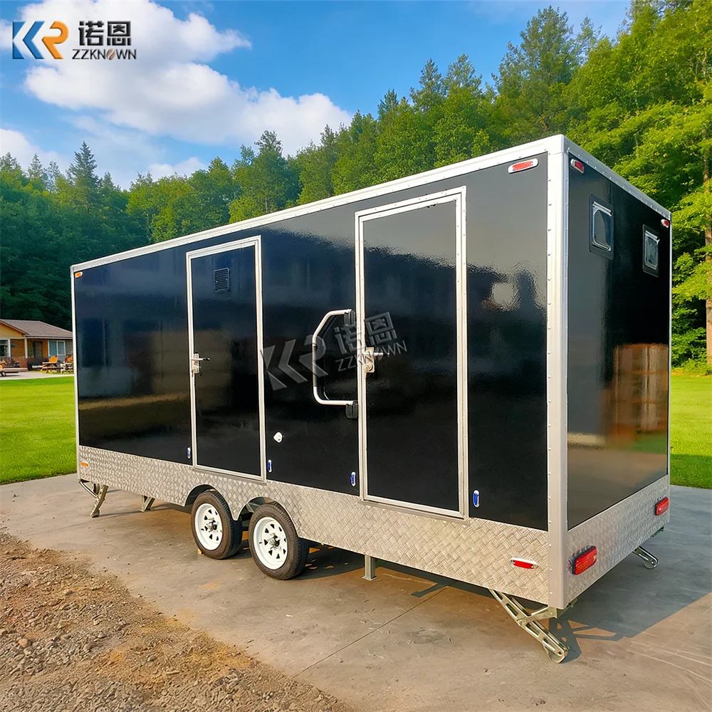 Efficient Eco Friendly Mobile Washroom Public Park Commercial Portable Bathroom Cabin Toilet Trailer for seasonal use