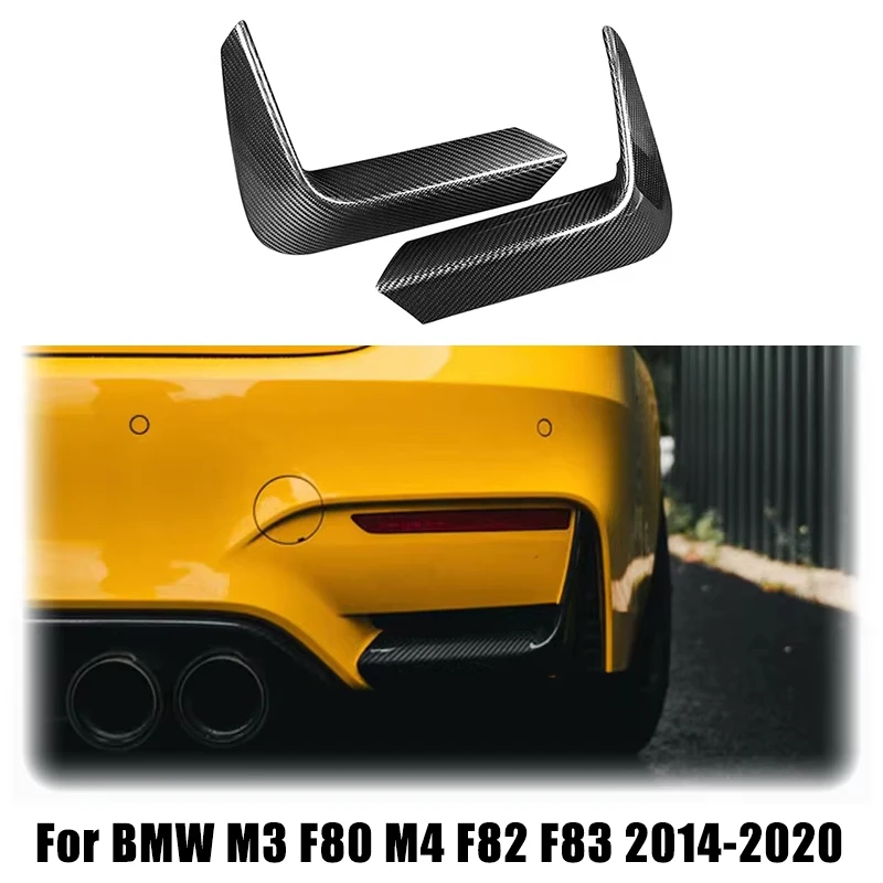 For BMW M3 F80 M4 F82 F83 2014-2020 Car Rear Bumper Collision Protection Lip Spoiler Glossy Black Or Carbon Fiber Look Body Kit