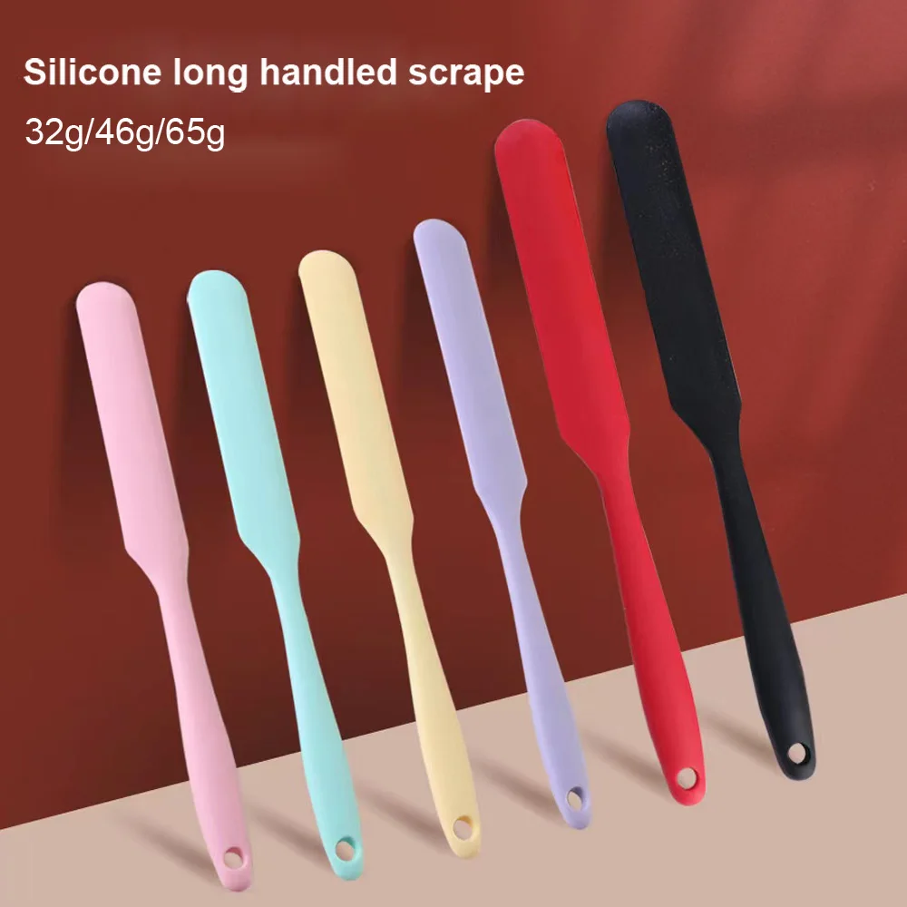 Silicone cream scraper integrated long cake spatula, heat-resistant food grade spatula, kitchen baking tools