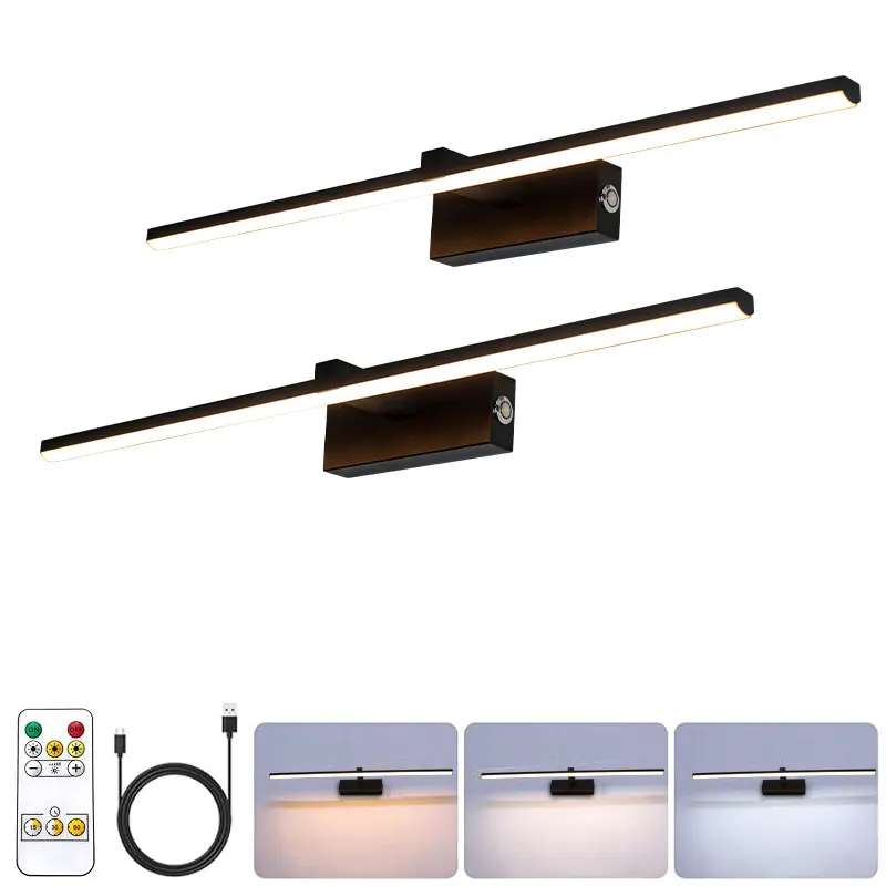 LED Picture Lights Battery Operated Wall Lights for Wall Rechargeable 5200mAh Battery Wall Sconce for Wall Pictures Gallery