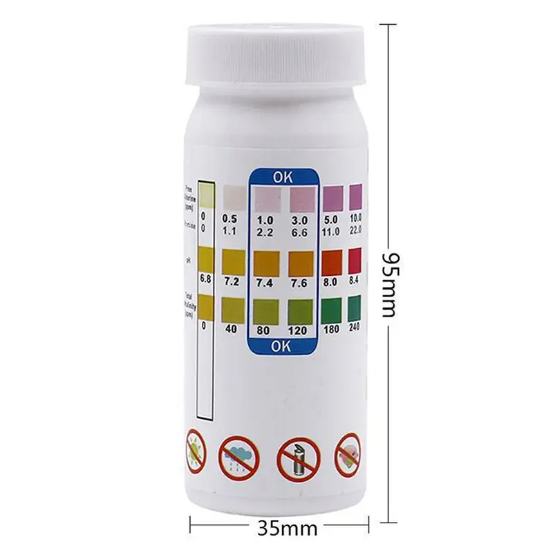Aquarium-Wasserteststreifen, Wasserqualitäts-Testkit für Becken, SPA und Teich, pH-Wert, Alkalität und Härte Testpapier – Detail 12