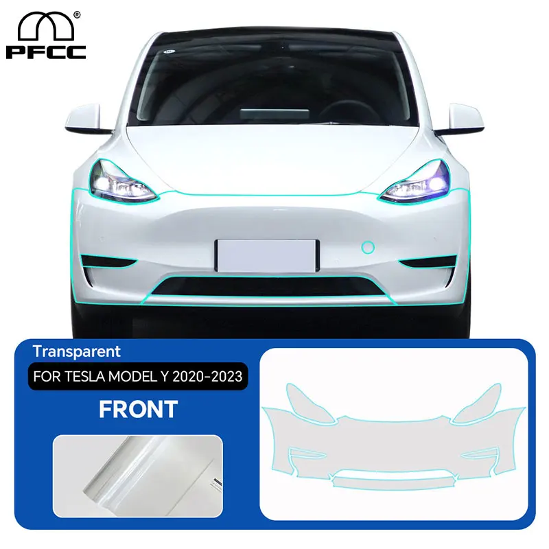 

For Tesla Model Y 2020-2023 Pre-Cut Paint Protection Film Car Clear Kit Headlight Rearview Mirror Sticker PPF TPU Transparent ﻿