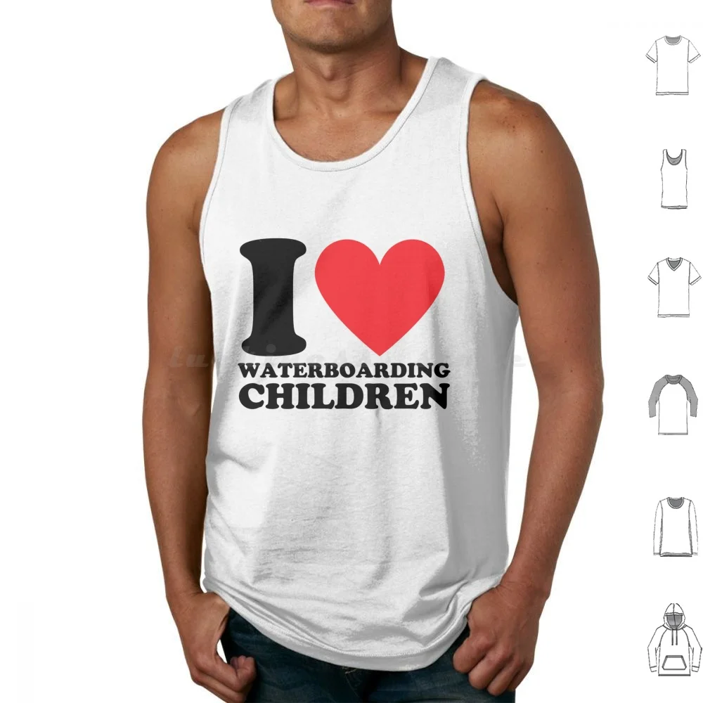 I Love Waterboarding Children Tank Tops Print Cotton I Love Waterboarding Children I Heart Waterboarding Children