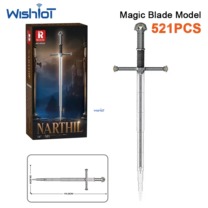 

99024 521pcs Holy Sword Assembly Model Kit Small Particles Building Blocks MOC Mythical Blade Bricks Educational Toy for Gift