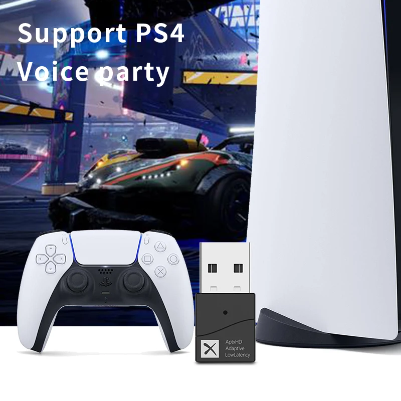 PS4, Bluetooth 5.2,aptx,hd,低遅延,アダプティブUSB,ハンズフリー,通話,ノートブック,PC,テレビ用のワイヤレスオーディオアダプター