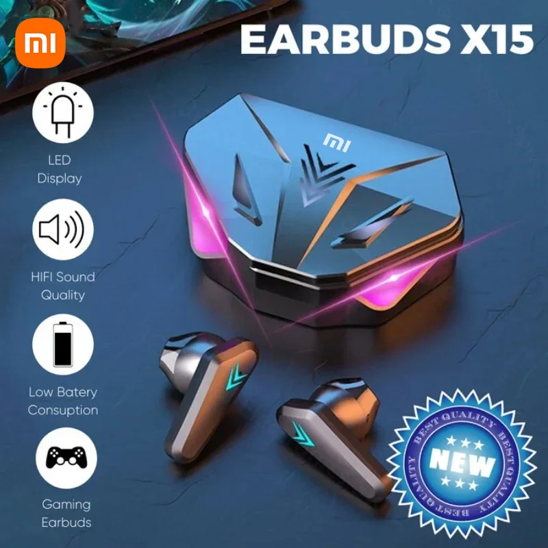 XIAOMI X15 True Wireless Headphones HiFi Sound Bluetooth Earphones Sports Headset Waterproof Earbuds LED Display With Mic