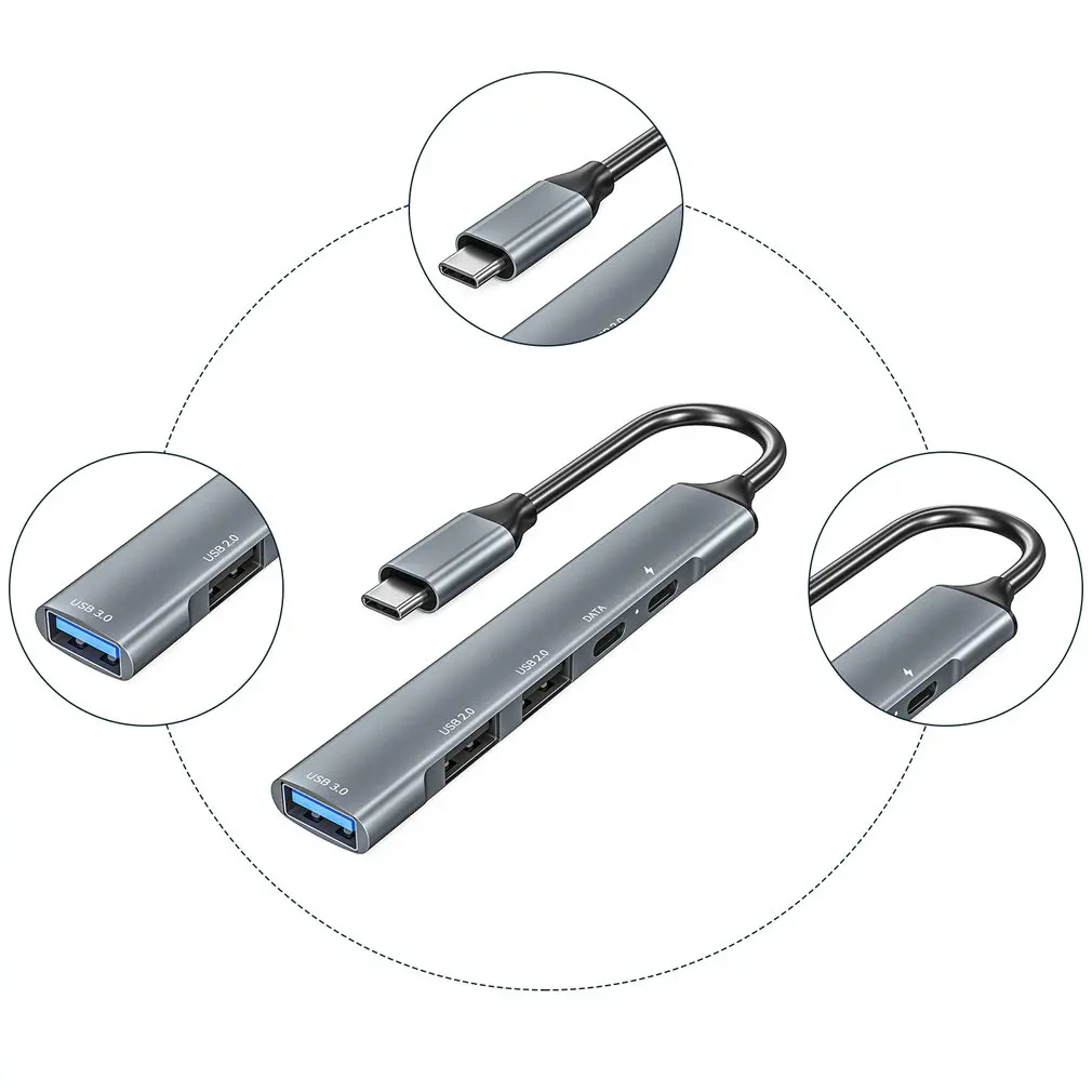 USB-концентратор 5 в 1, USB Type-C, USB 2024