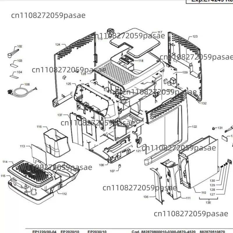 Suitable for Coffee Machine EP2121 2136 3146 5144 1221 Milk Cup and Juice Glass Accessories