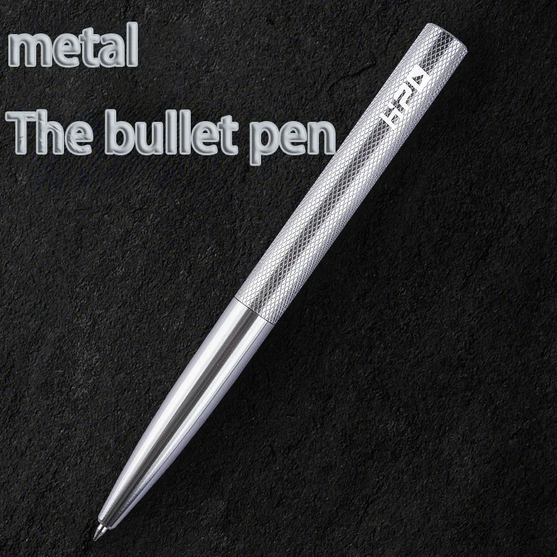 Diamond Pattern Business Pen - Luxury Anodized Aluminum Sign Pen, Black silver Metal Writing Tool for Executive Men