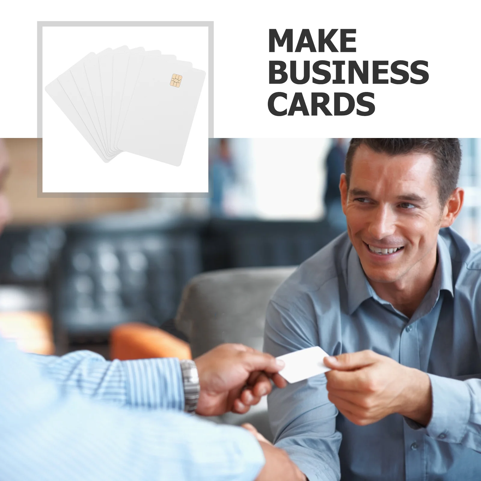 8Pcs Blank PVC Id Cards White Printable Smart Card with 4442 Chip for Access Control Driver Identification Employee Membership