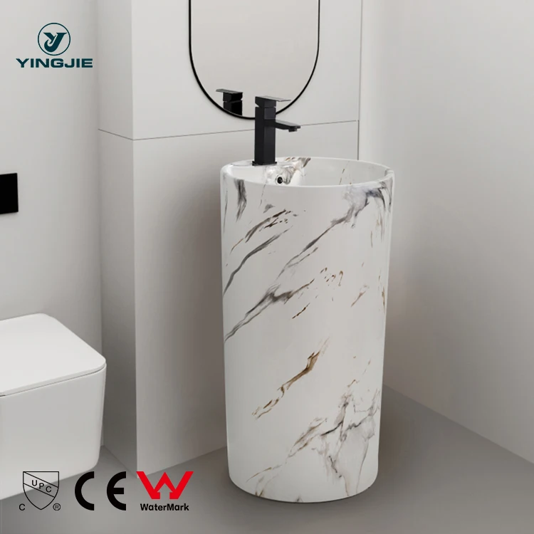 Bath Room Unique Pedestal Sinks Free Standing Wash Basin for Construction Industries