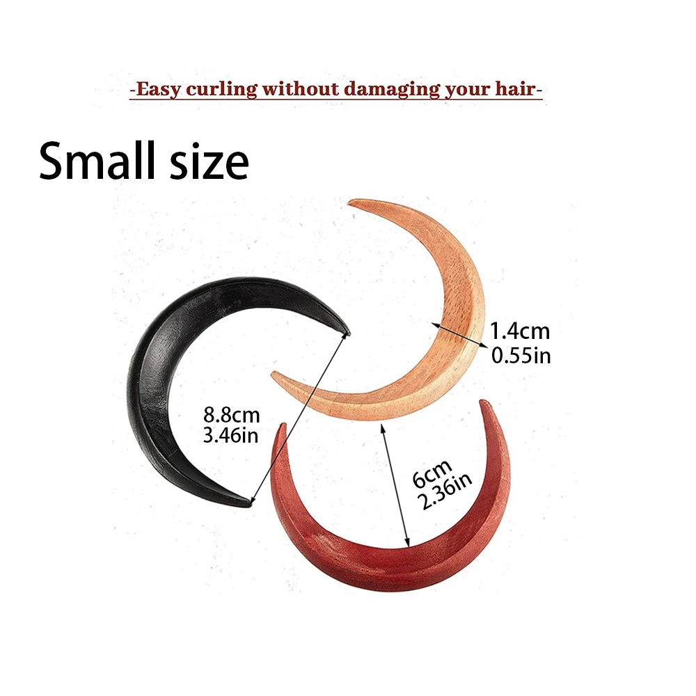 Wooden Moon Handmade Hair Stick Hairpin Hair Fork Clip Comb Ladies Crescent-shaped Personality Thick Hair Clip Styling Tool