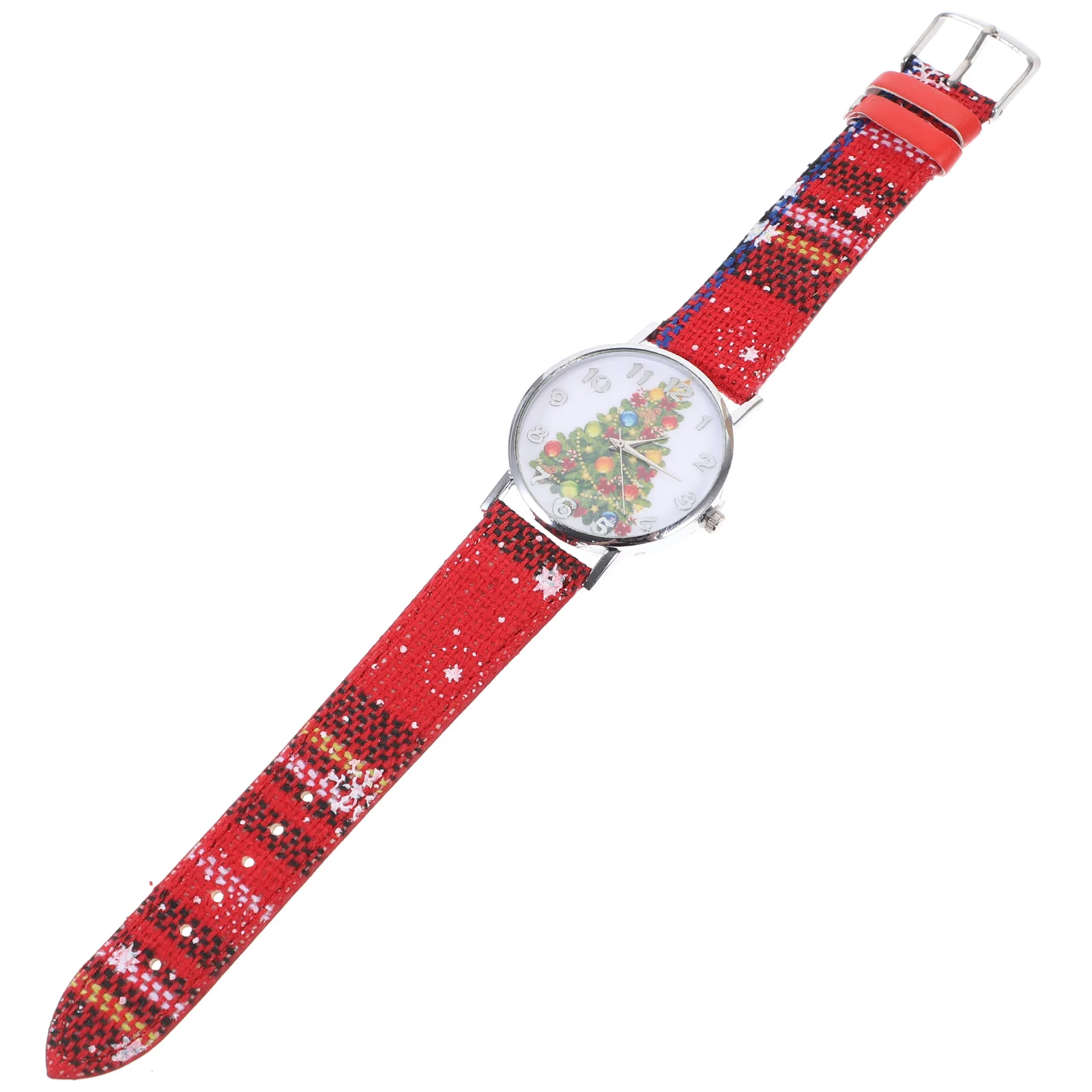 Elegante orologio al quarzo stile fiocco di neve Orologio da polso alla moda con ciondolo natalizio in PU da donna per regalo di festa