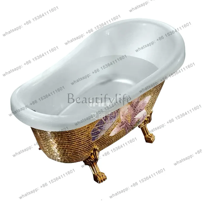 European classical golden bathtub four-foot floor-standing freestanding hotel villa bath
