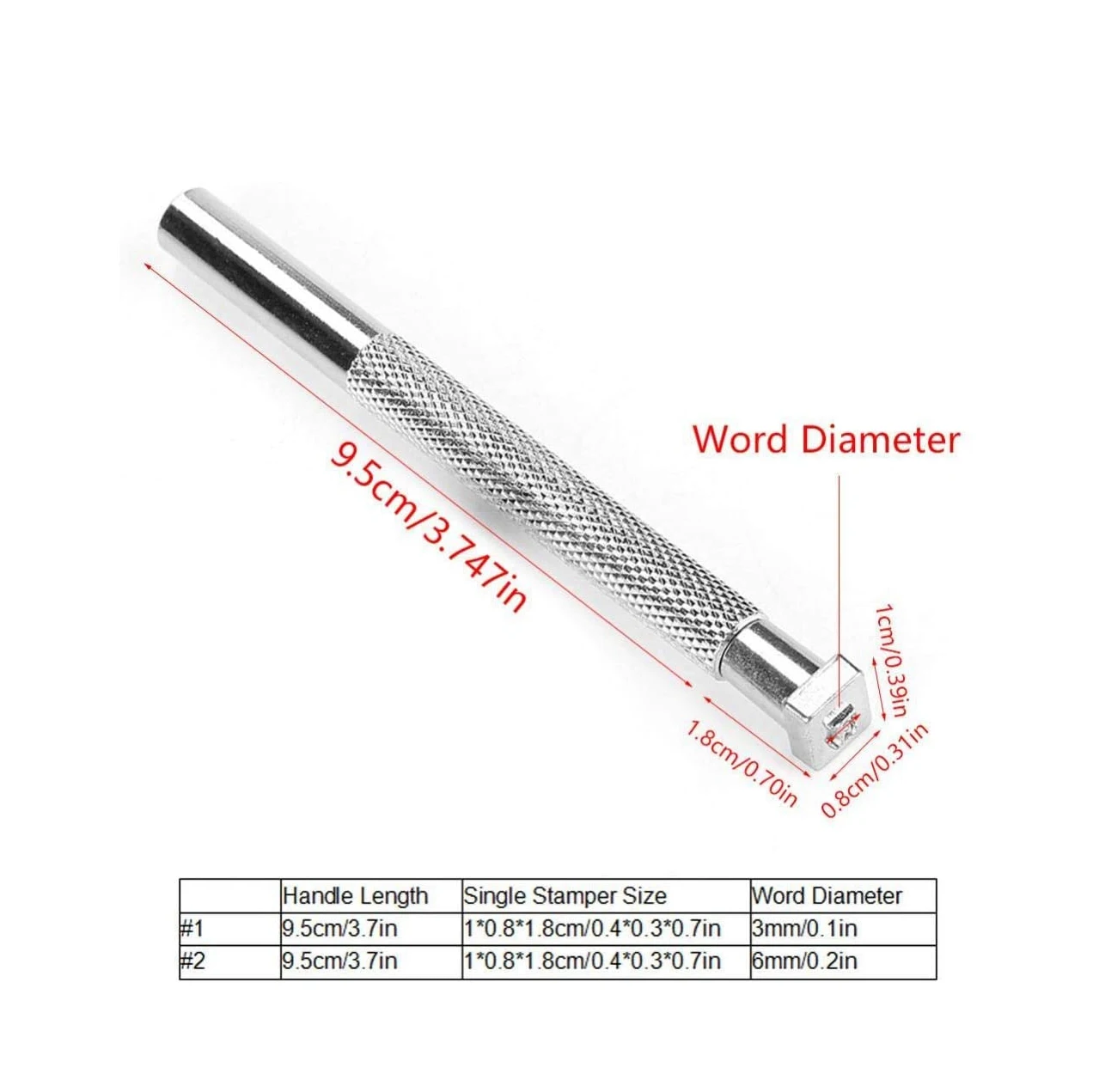 A06K 1 doos met 36 letter- en nummerstempelsets, metalen stempelgereedschappen voor metaal- en houtstempels 6 mm