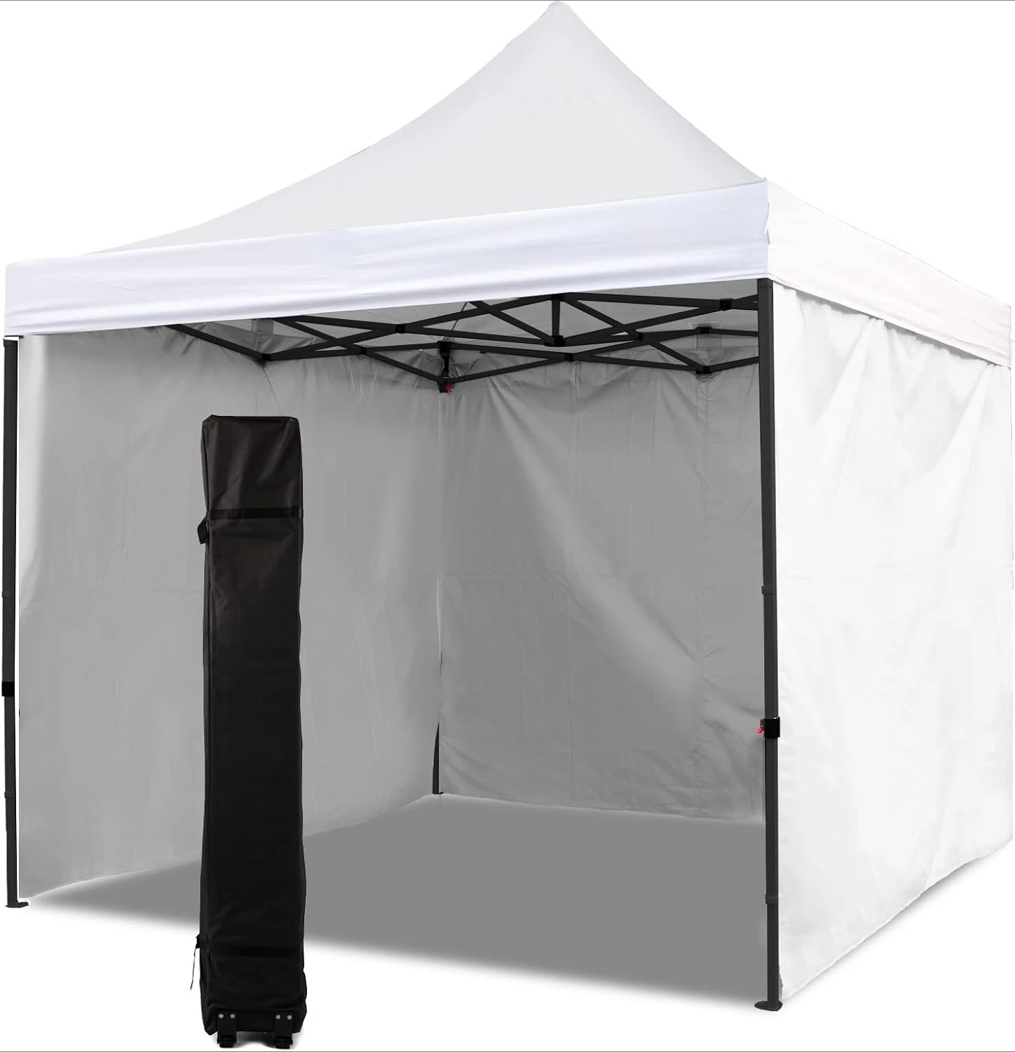 

Heavy Duty Canopy 10x10 Pop Up Commercial Canopy Tent with 3 Side Walls Instant Shade, Bonus Upgrade Roller Bag