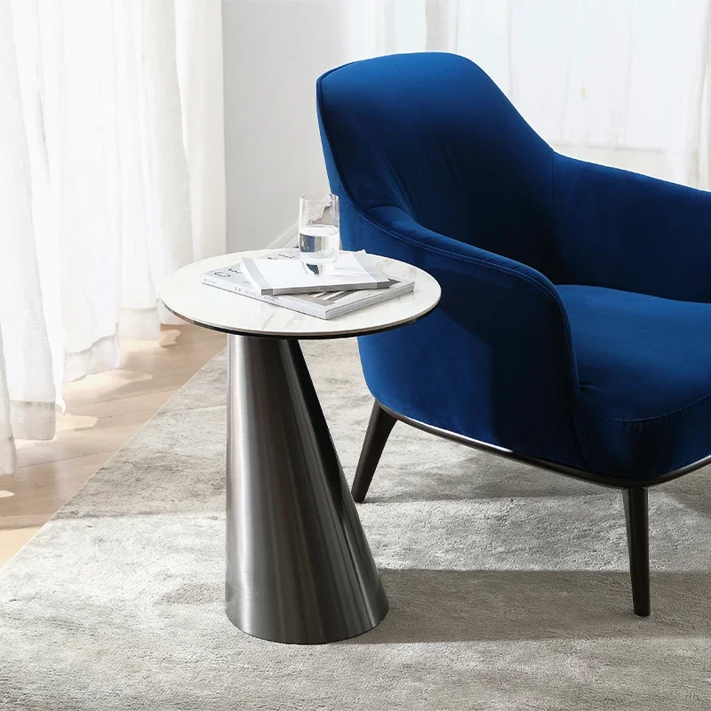 Italian rock slab sofa, light luxury, simple and modern round, countertop living room, small rounded corners