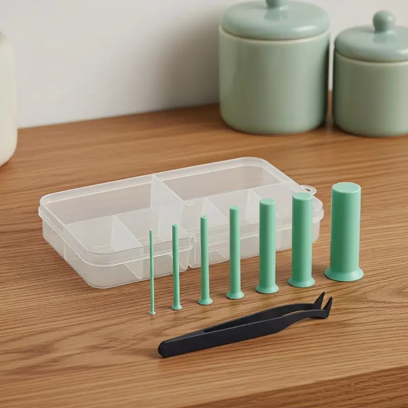 Resin Hole Maker Set 7 Sizes 2‑8mm Silicone Hole Punch Jewelry Making Tool No Drill Mold Inserts Suction Cup Reusable UV Resin