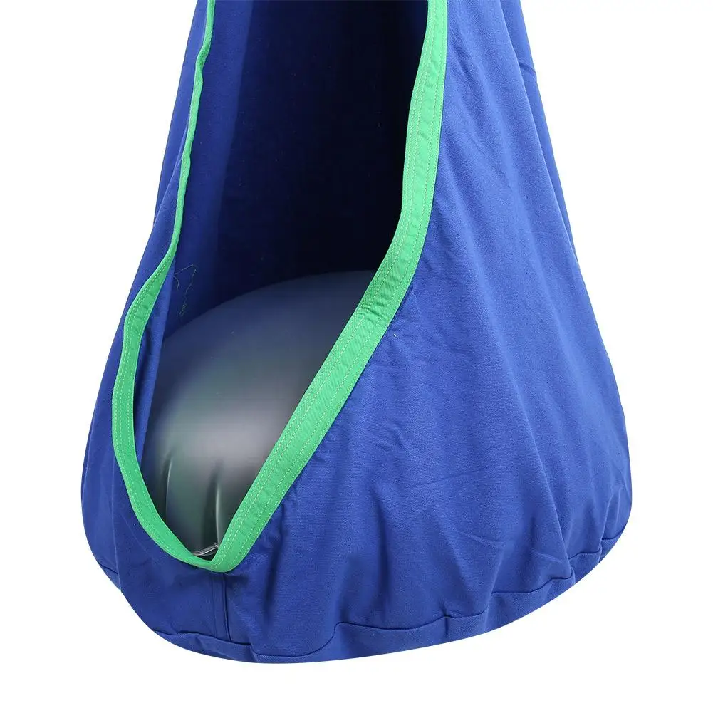 أرجوحة كرسي معلق أرجوحة الأطفال كرسي أرجوحة الاطفال وسادة مقعد قابلة للنفخ سوينغ 70x150 سنتيمتر الأزرق لعبة الترفيه ديكور المنزل #5