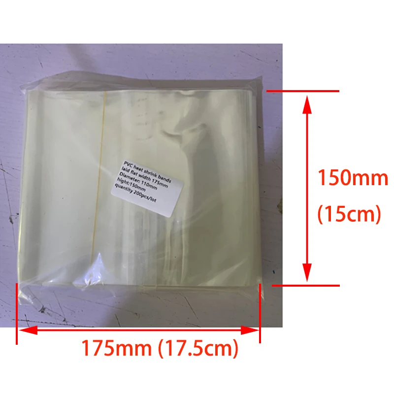 200pcs/lot Pvc Transparant Heat Shrink Sleeve Laid Flat Width 17.5cm Length 15cm For Bottle Cap Diameter 10.6-11cm Jar Mouth