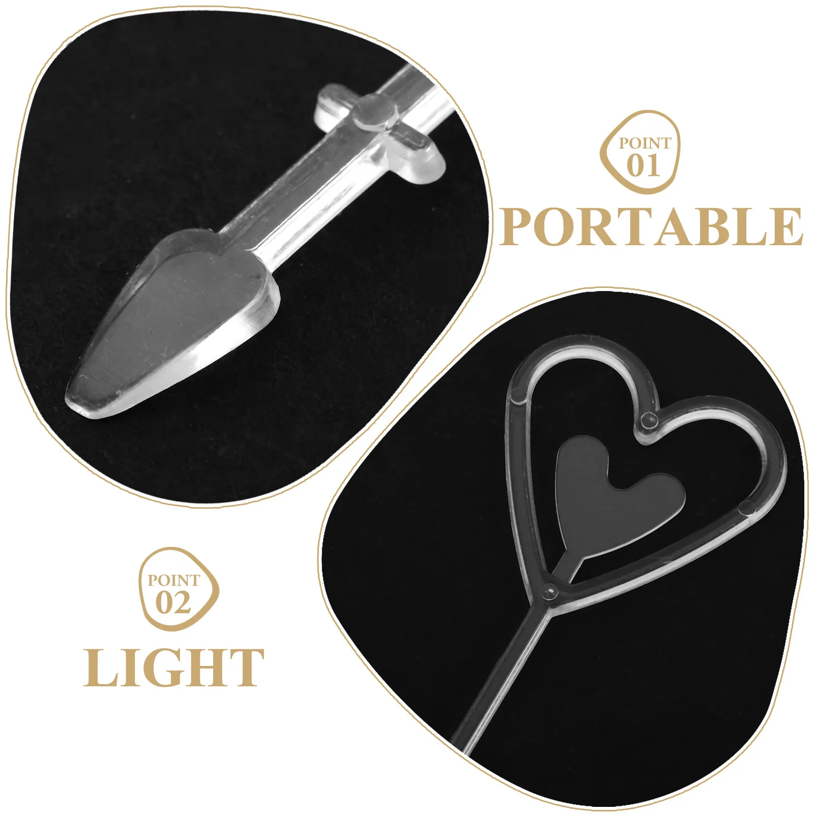 80Pcs Clear Plastic Floral Pick Card Holders Flower Sticks for Greeting Cards Bouquets Wedding Decoration Supplies