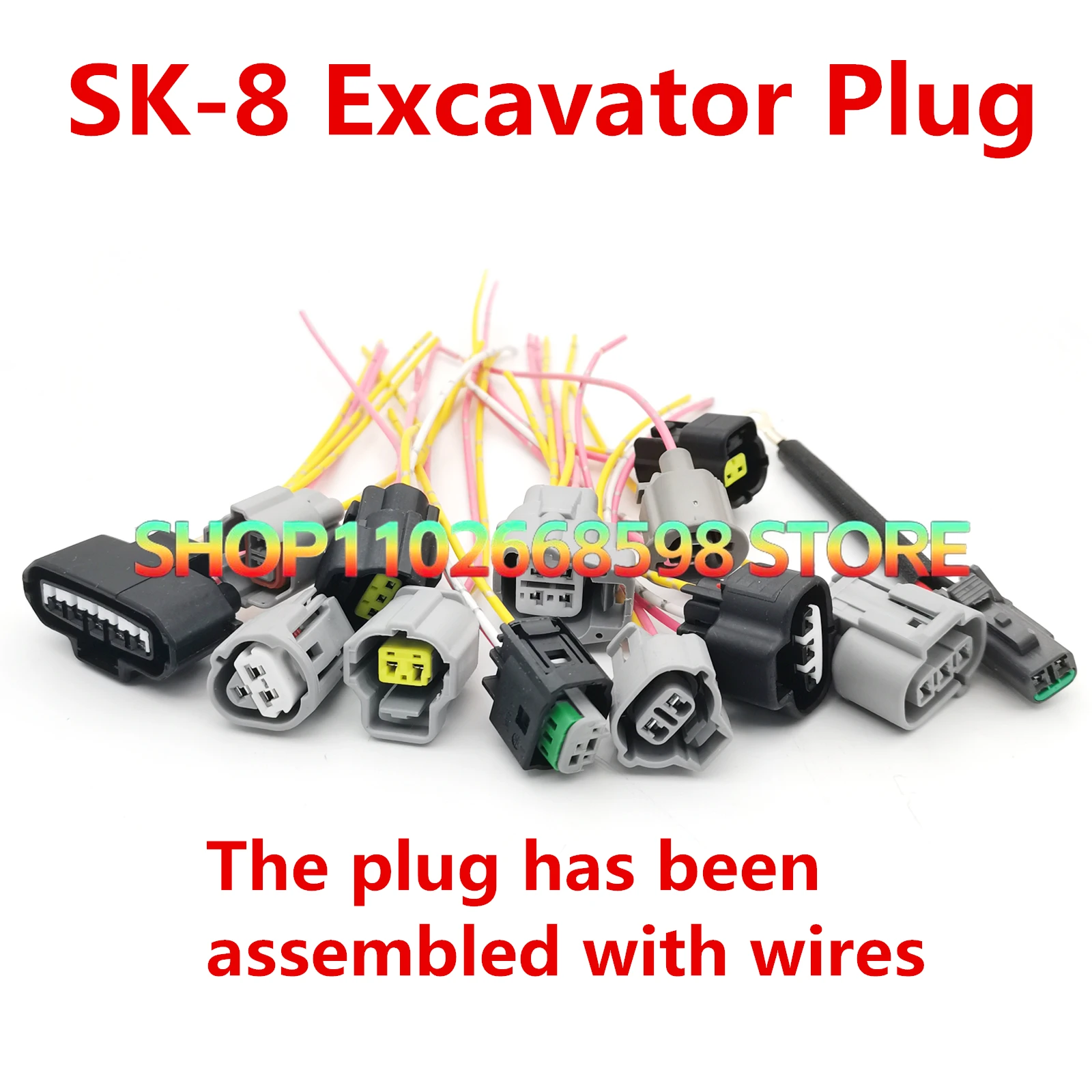 

Excavator plug, For KOBELCO SK200 210 250 300 350-8 excavator engine water temperature solenoid valve sensor plug connector