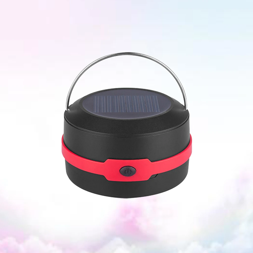 Lampu Kemah LED Lentera Bohlam Lampu Tenda Tenaga Surya Lipat untuk Backpacking Berkemah Mendaki Lampu Darurat Memancing (Merah)