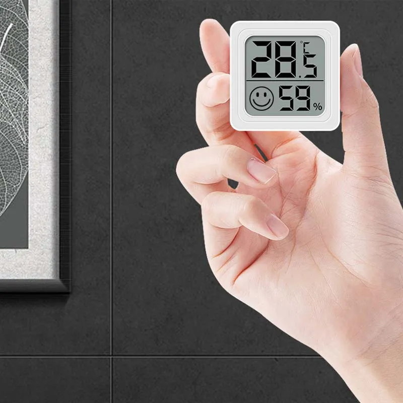 Termômetro Digital Mini para Ambiente com Sensor de Montagem na Parede e Tela LCD para Uso Doméstico