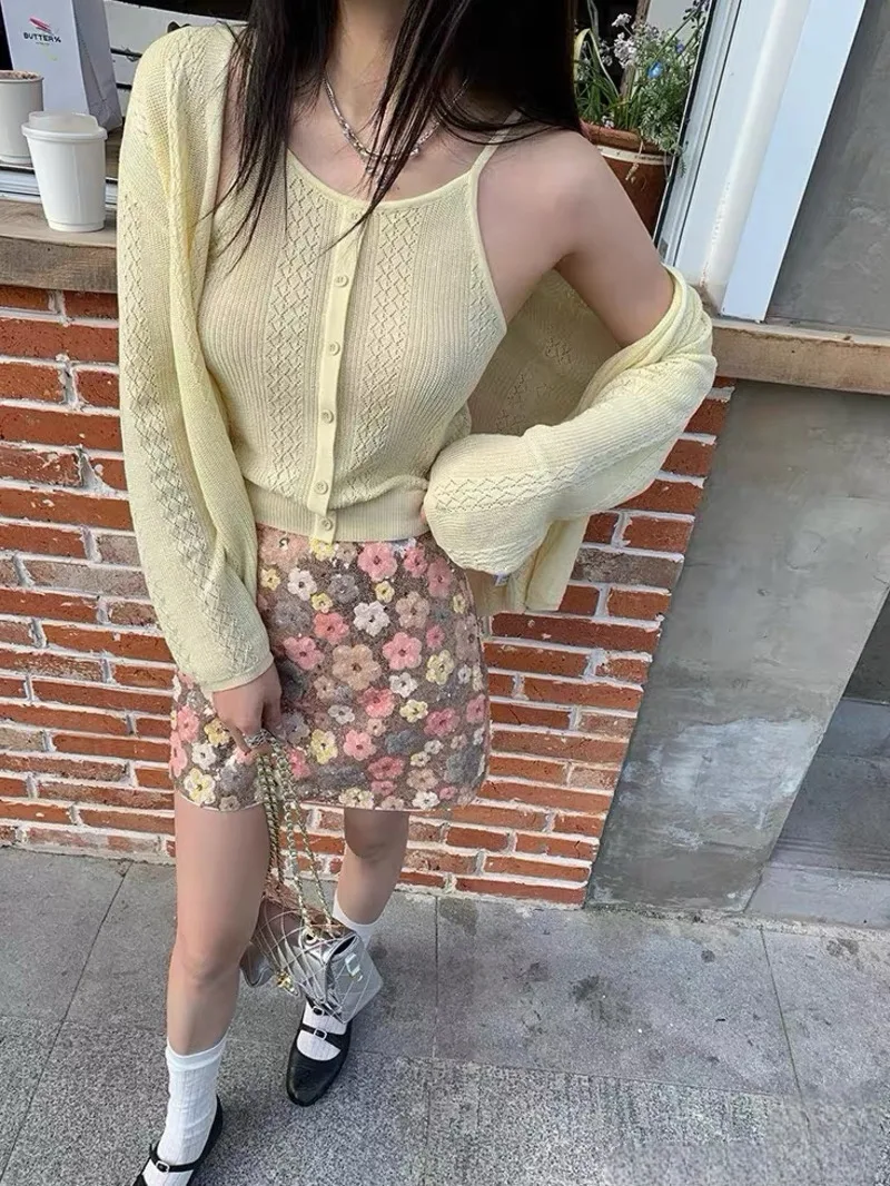 Shiny Fashion Floral Sequin Skirt Trendy Spice Girl Style High Waisted Bodycon A-line Mini Skirt For Party＆Daily INS Hot Sale