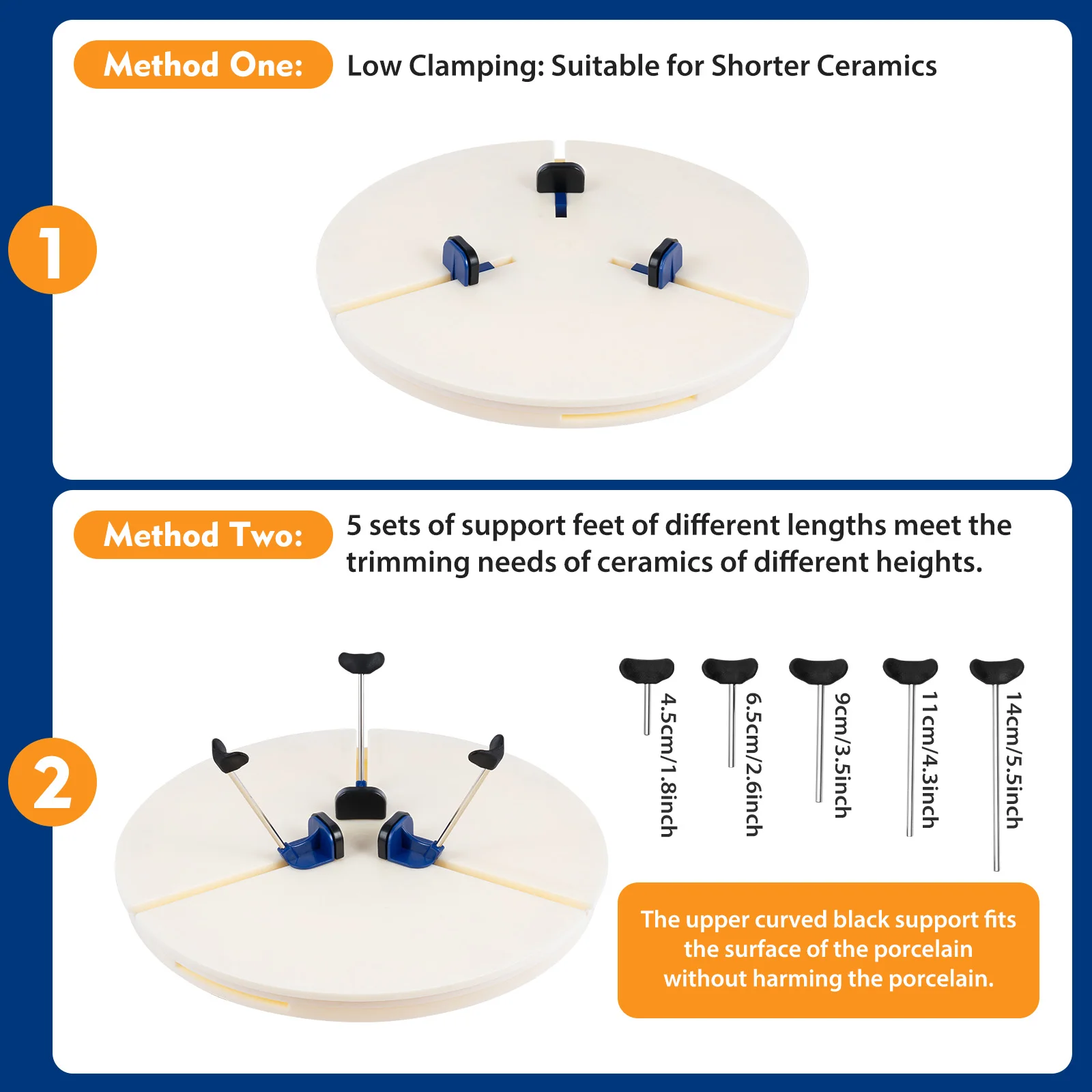 Portable Pottery Wheel Ceramic Repairing Ceramic Tools Trim Holder Clip Centers Plastic Round Plate Repair Tools Repairing