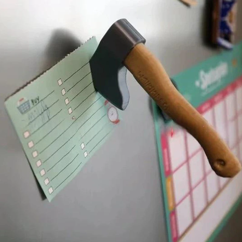 3D Creative Funny Knife Magnetic Fridge Stickers Novelty Funny Axe Tool Fridge Magnet Attractive Home Kitchen Decoration Gift
