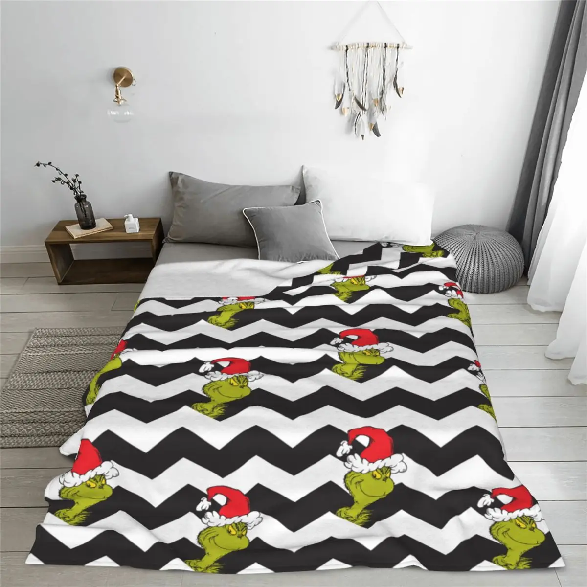 Christmas-S-Green-S-Grinched Blanket Flannel Summer Portable Super Soft Throw Blanket for Sofa Couch Plush Thin Quilt