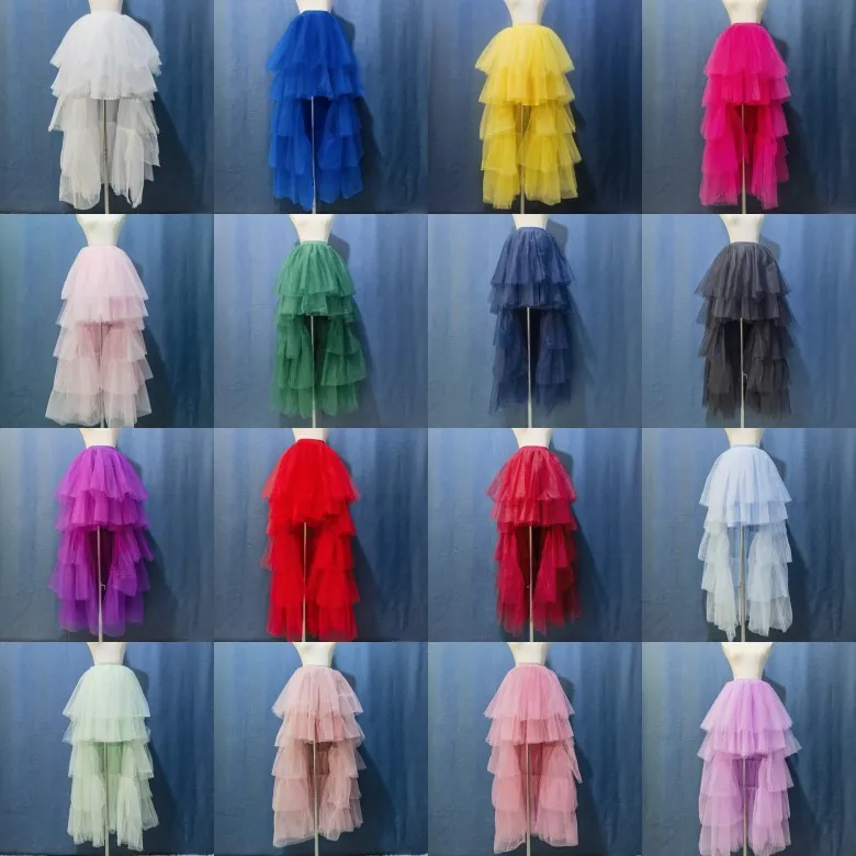 

Шикарная черная пышная юбка-туту с асимметричным подолом, многослойная длинная юбка из фатина для выпускного вечера, на заказ, с подъюбником