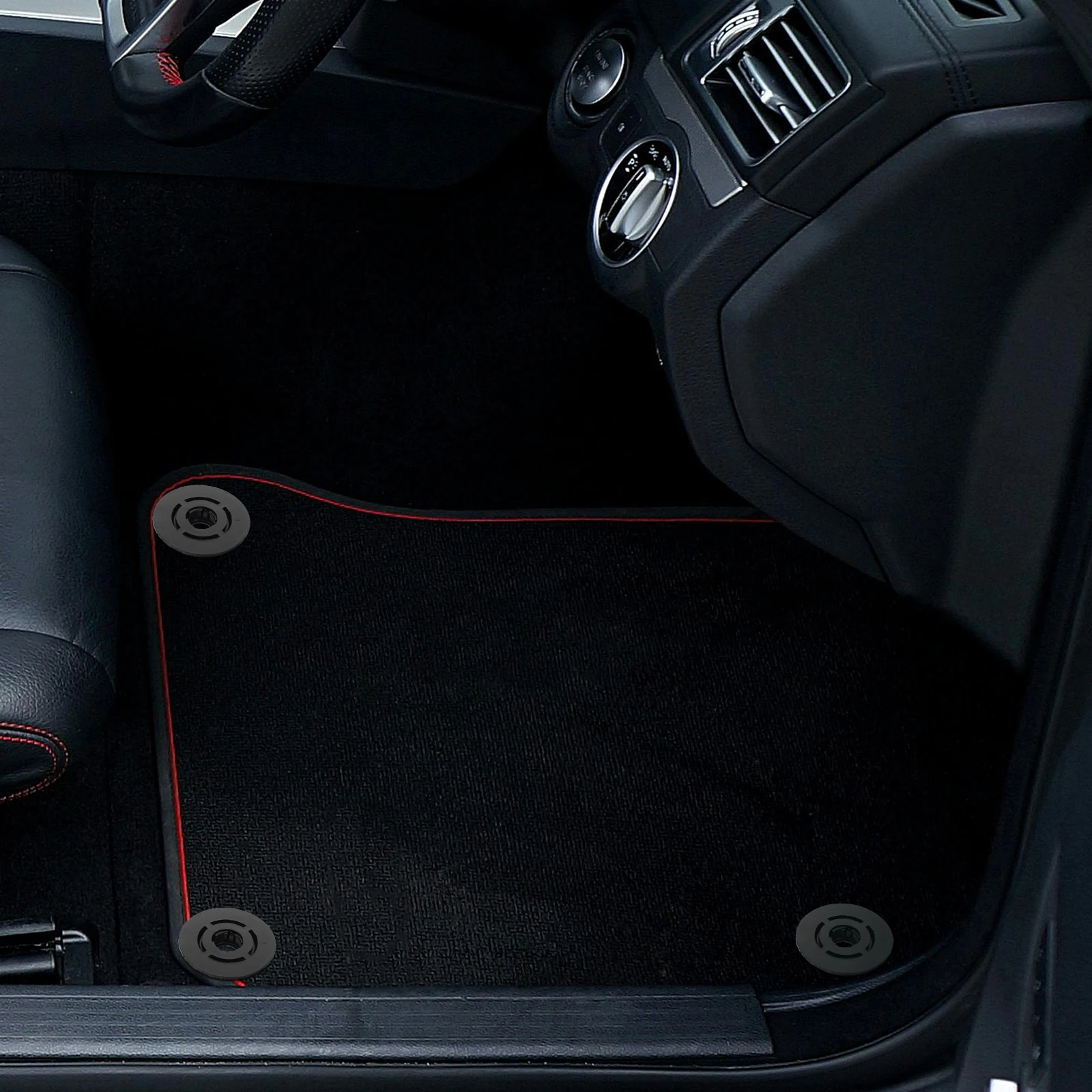 

4 Pieces Black Plastic Floor Mat Retainers for Car Keeps Mats Secure Compatible Various Cars Easy Installation Durability Car