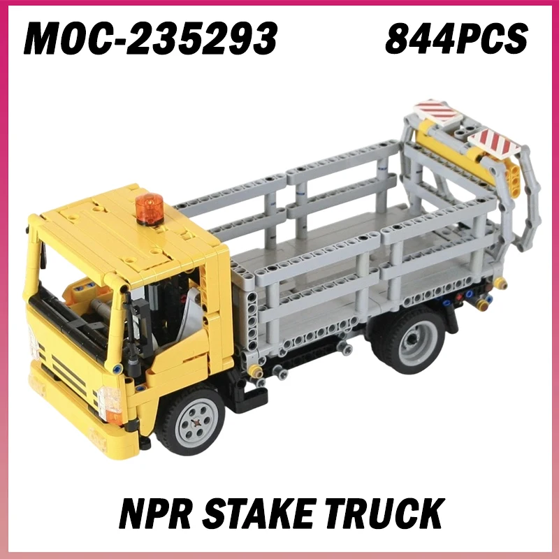 844PCS MOC-235293 NPR Stake Truck City Construction Model Building Block Engineering Car Bricks Toys Kit Boys Birthday Gift