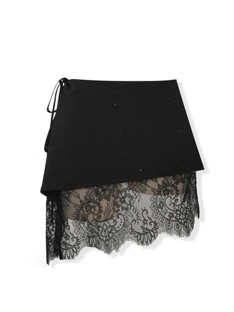

Irregular Lace Half Skirt Women's 2026 New Style Overlap Bottom Curtain Slimming Versatile Non-uniform A-line Skirt