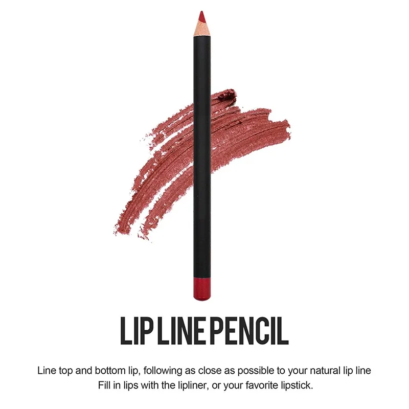 Lápiz labial mate, maquillaje nude, maquillaje duradero, juego de lápices labiales que no se decolora, 12 unidades Juego de lipliner, resistente al agua y al sudor