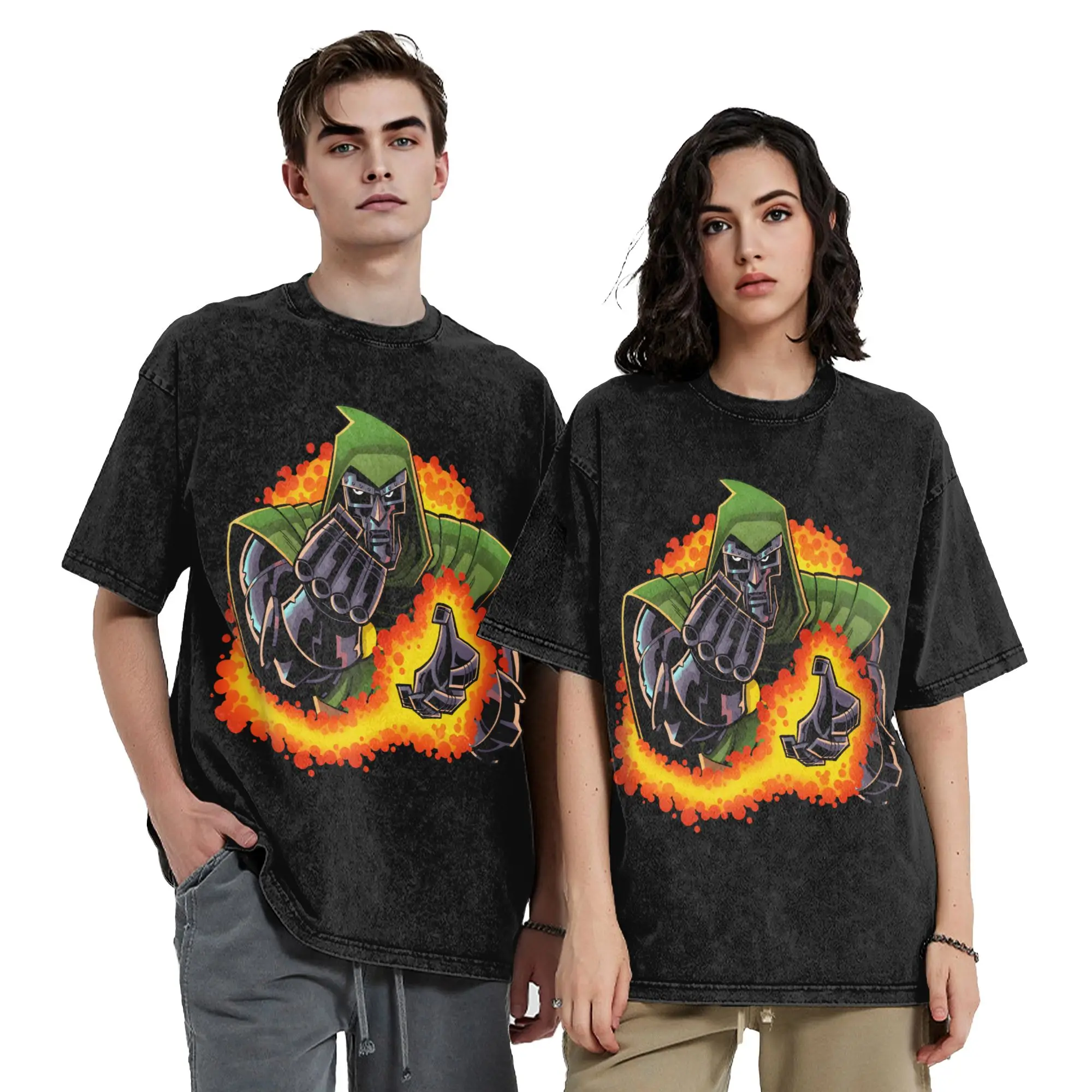 Dr Dooms Comics Washed T Shirts Streetwear Vintage T-Shirts  Tees Tops Men Women 100% Cotton Oversize Summer