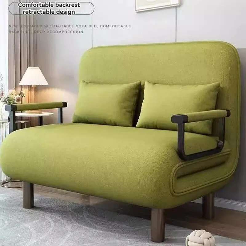 Sofa Bed, Multifunctional Dual-purpose Fabric Sofa, Foldable Small Unit Living Room, Office, Lunch Break, Nap, Single Bed