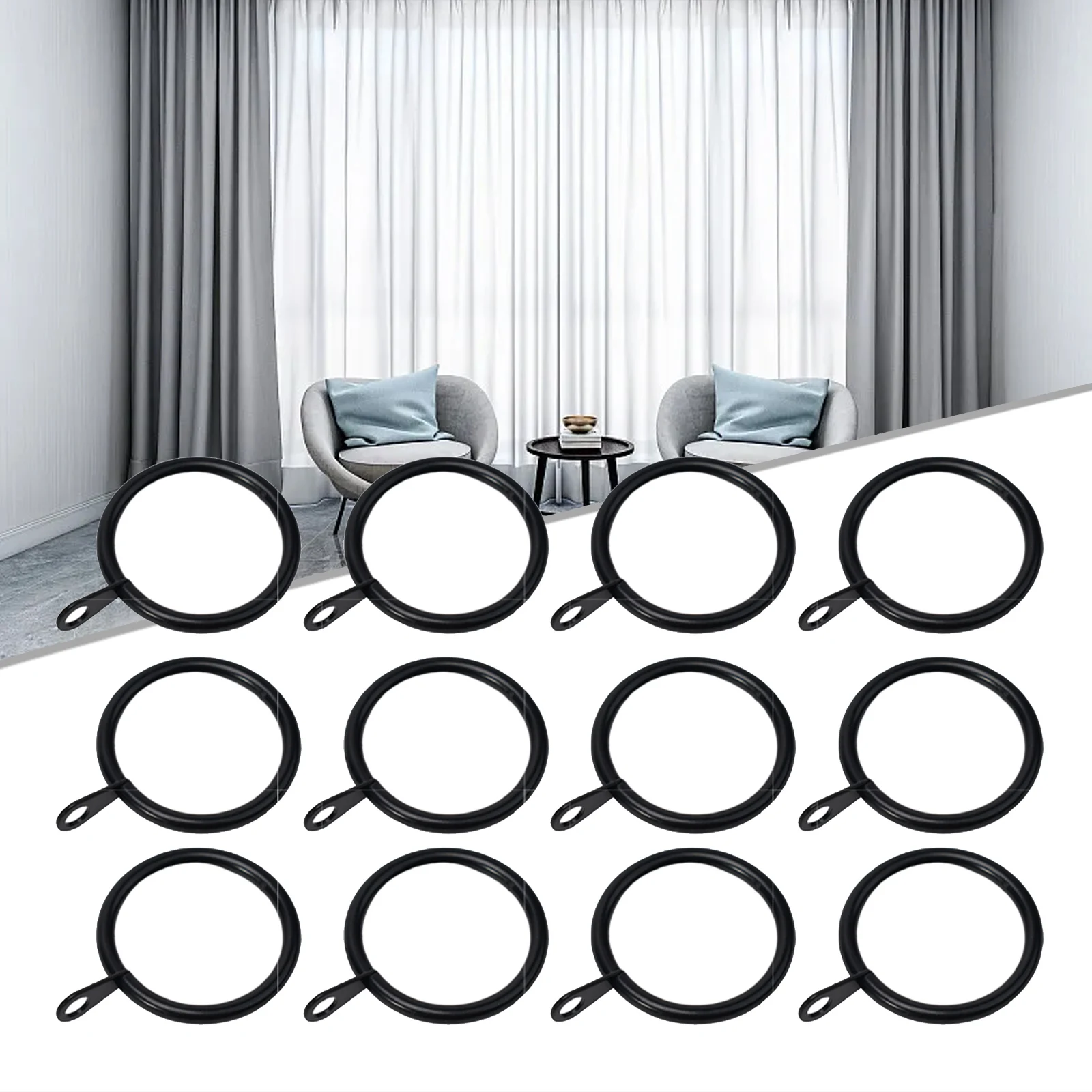 Suitable for Most Weighted Curtains  these Metal Rings are Sleek and Polished  12/24pcs Set  Multiple Colors Available