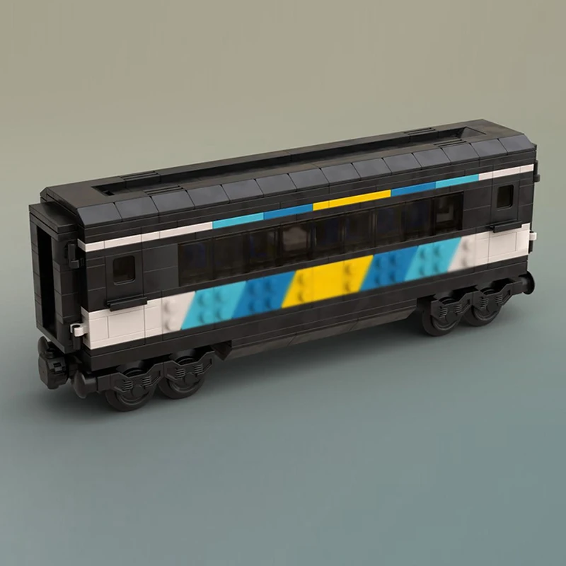 Model Mobil Kota MOC Batu Bata Bangunan Lokomotif Penumpang Kereta Api Hadiah Teknologi Modular Perakitan Liburan Setelan Mainan Anak-anak