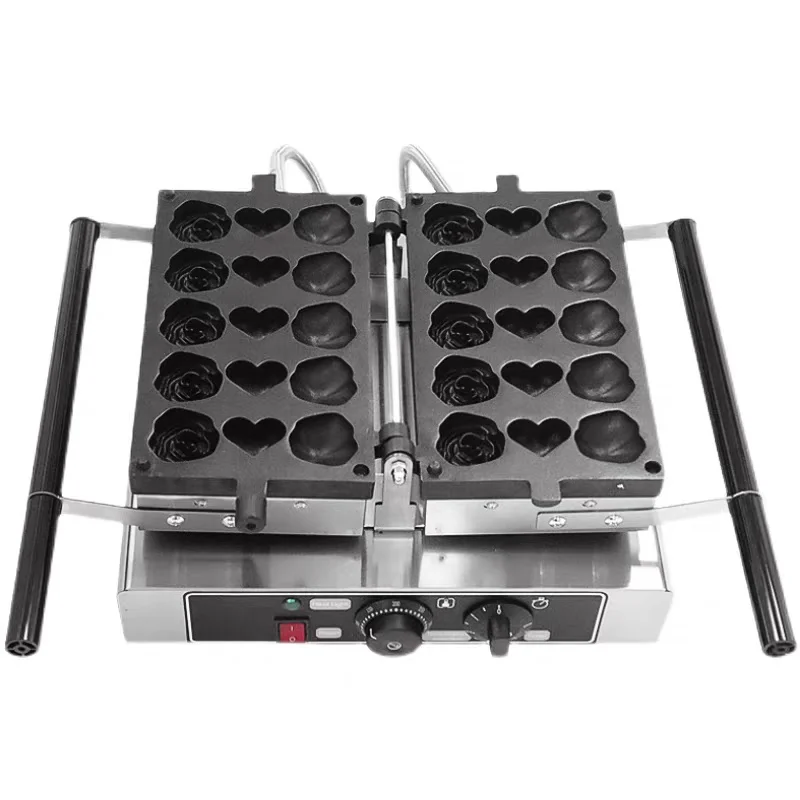 High Productivity Heart Rose Shape Waffle Maker New Breakfast Machine for Hotels Food Shops Restaurants